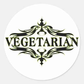 Extravagant in Schwarz - Vegetarisch Runder Aufkleber