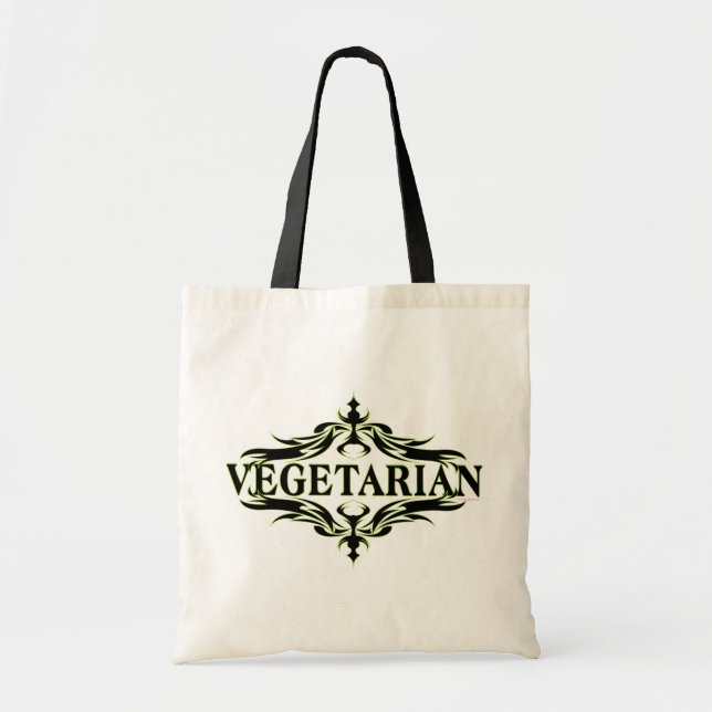 Extravagant in Schwarz - Vegetarisch Tragetasche (Vorne)