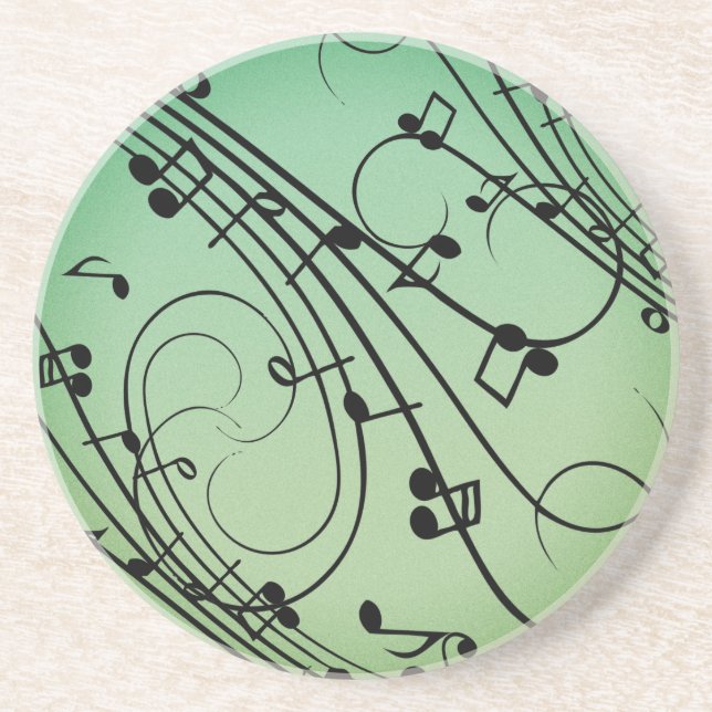 Extravagant Notes Green Music Design Getränkeuntersetzer (Vorne)