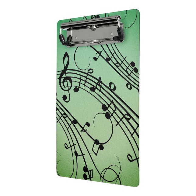 Extravagant Notes Green Music Design Mini Klemmbrett (Gewinkelt2)
