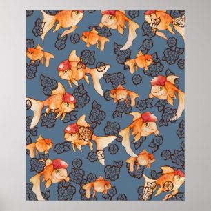 Extravagant Oranda Goldfish Poster