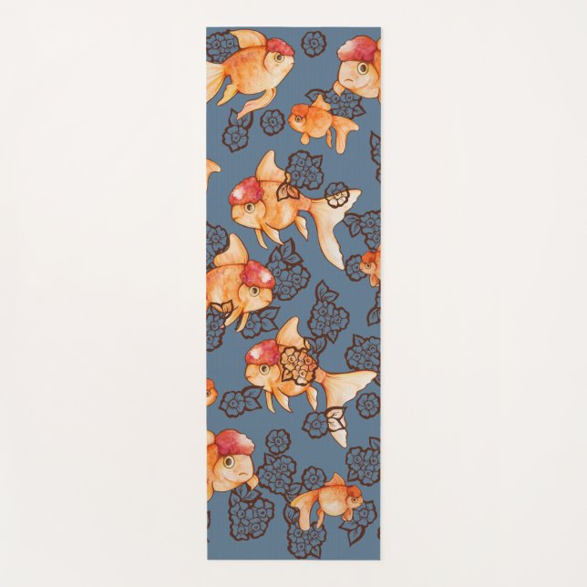 Extravagant Oranda Goldfish Yogamatte (Vorderseite)