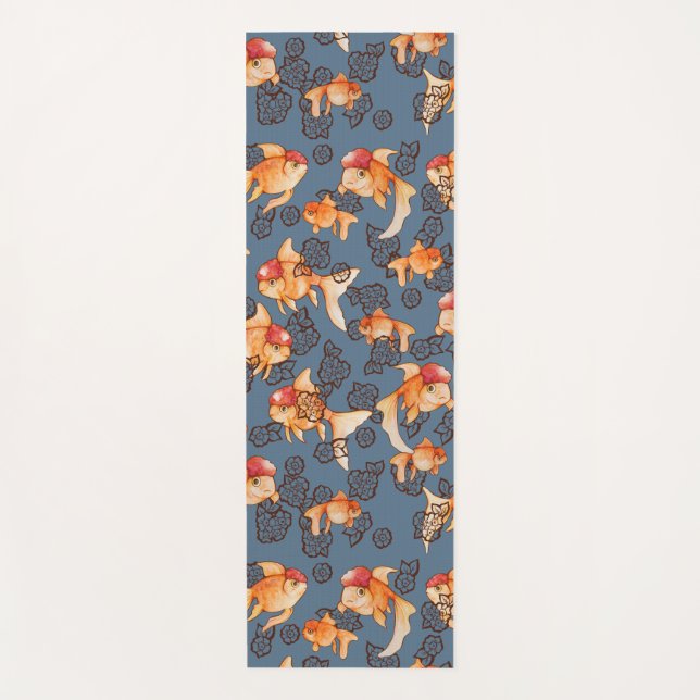 Extravagant Oranda Goldfish Yogamatte (Vorderseite)