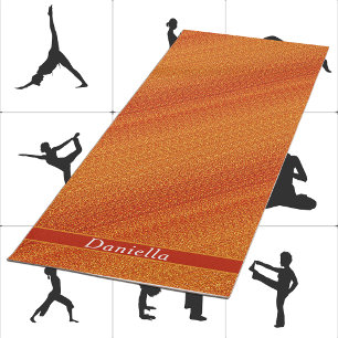 Extravagant Orange Streifen Künstlerisches Muster Yogamatte