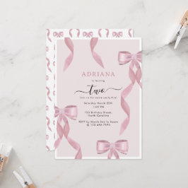 Extravagant Pink Bow Thema Girly Birthday Einladun Einladung