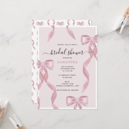 Extravagant Pink Bow Thema Girly Brautparty Einladung