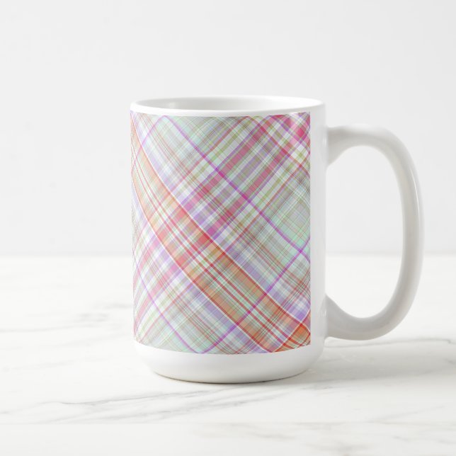 Extravagant Pink 'n Green Geometric Kariert Kaffeetasse (Rechts)