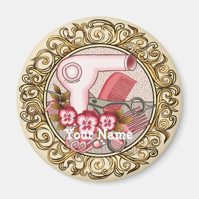 Extravagant Pink Pansy Beautician Magnet (Vorne)