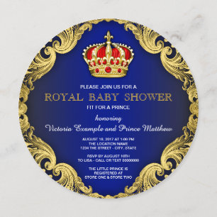 Extravagant Prince Baby Dusche Royal Blue Einladung