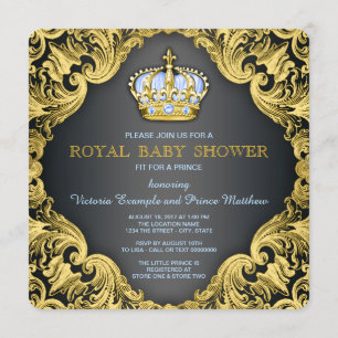 Extravagant Prince Baby Shower Blue Einladung