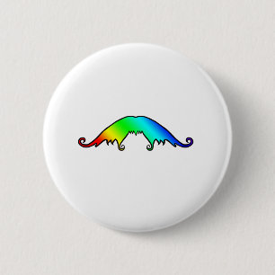 Extravagant Rainbow Mustache Button