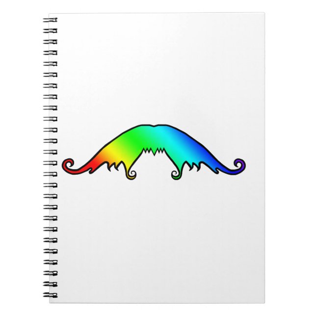 Extravagant Rainbow Mustache-Notebook Notizblock (Vorderseite)