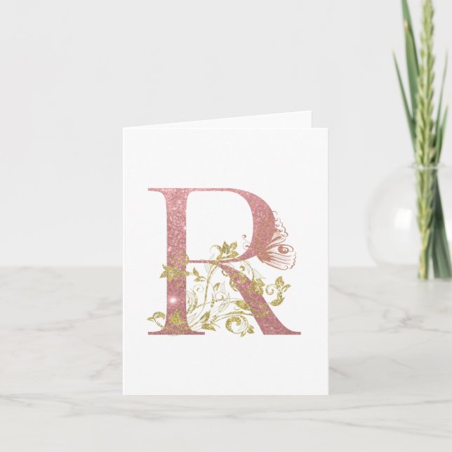 Extravagant rosa Glitzer Buchstabe R (Vorderseite)