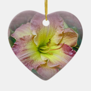 Extravagant rosa Taglilie Blossom Keramik Ornament