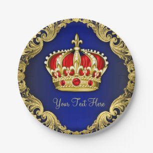Extravagant Royal Prince Baby Dusche Pappteller
