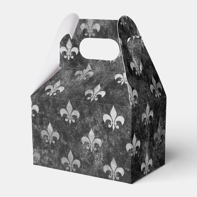 Extravagant Silver Gray über Schwarze Lilie Geschenkschachtel (Vorderseite)