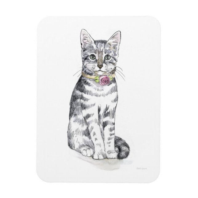 Extravagant Tabby Cat Magnet (Vertikal)