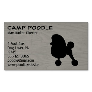 Extravagant Toy Poodle Silhouette Imitate Holzstil Magnetische Visitenkarte