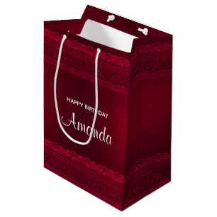Extravagant und elegant roter Hintergrund Stilvoll Mittlere Geschenktüte