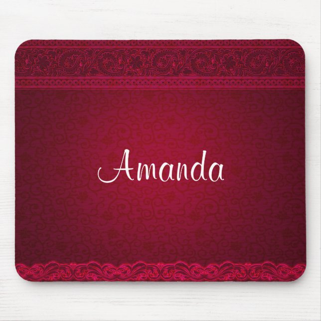 Extravagant und elegant roter Hintergrund Stilvoll Mousepad (Vorne)