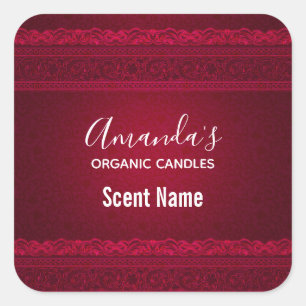 Extravagant und elegant roter Hintergrund Stilvoll Quadratischer Aufkleber