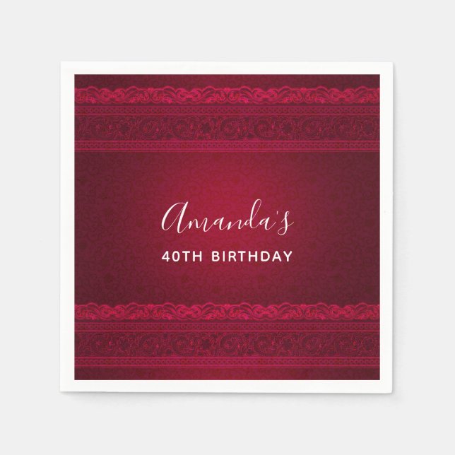 Extravagant und elegant roter Hintergrund Stilvoll Serviette (Vorderseite)