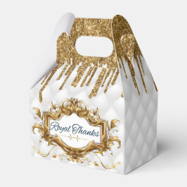 Extravagant White|Gold Tropfen Glitzer Royal Afric Geschenkschachtel