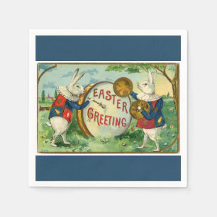 Extravagant White Oaster Bunnies Blue Serviette