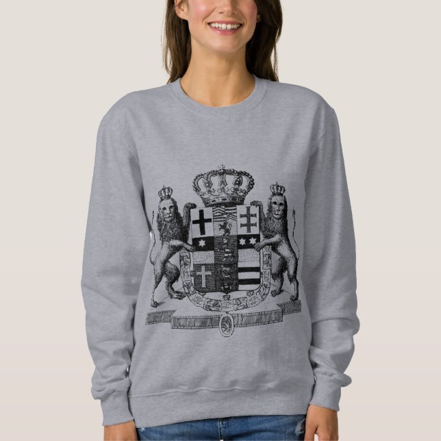 Extravagante Antiquitätenmatte von Waffen Löwen Sweatshirt (Vorderseite)