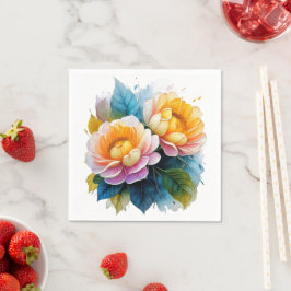 Extravagante Aquarellblume Serviette