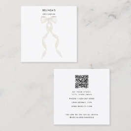 Extravagante Aquarellfarbe Weißer Bogen QR Code So Quadratische Visitenkarte