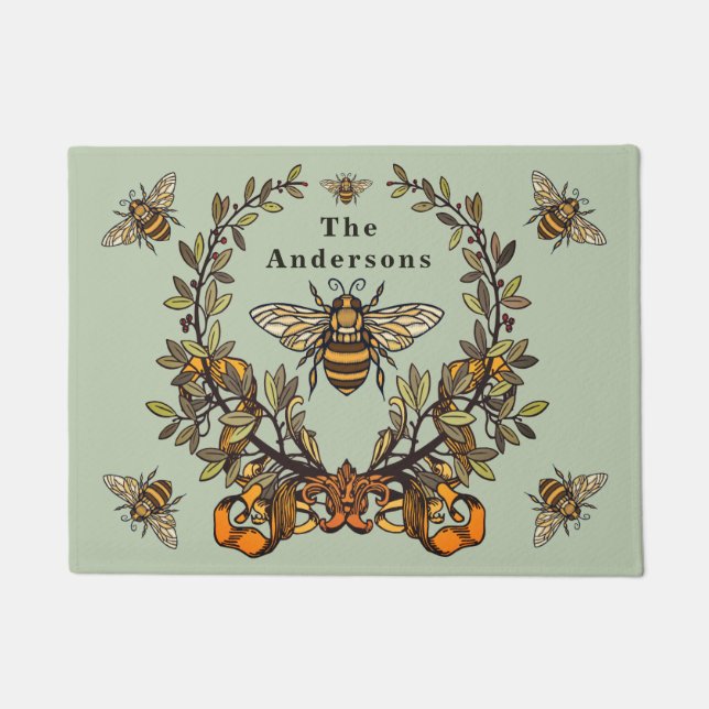 Extravagante Bienen personalisieren Doormat Fußmatte (Vorderseite)