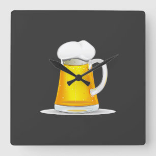 Extravagante Bier-Uhr Quadratische Wanduhr