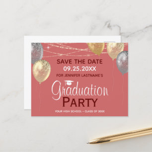 Extravagante Bildungspartei Save the Date Einladun Postkarte