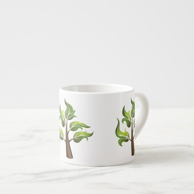Extravagante Blätter Espressotasse (Vorderseite Rechts)