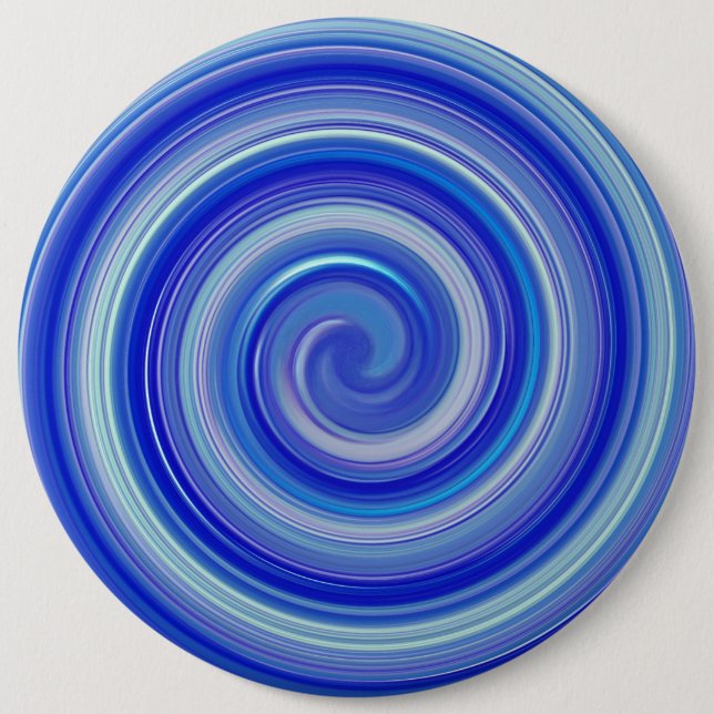 Extravagante Blauspirale Button (Vorderseite)