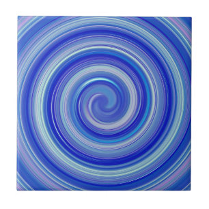 Extravagante Blauspirale Fliese