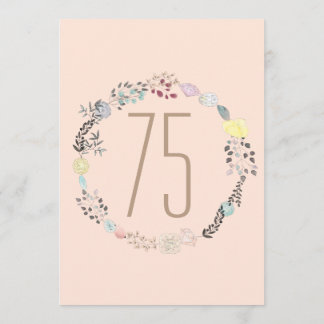 Extravagante Blume und Diamanten 75. Geburtstag Einladung
