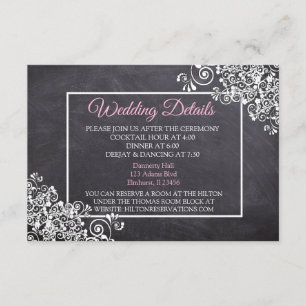 Extravagante Chalkboard-Hochzeitskarte Begleitkarte