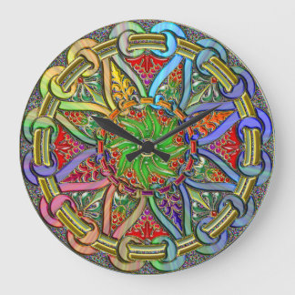 Extravagante Circle Floral Design Art Große Wanduhr