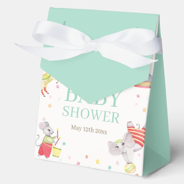 Extravagante Circus Karneval Animals Kinderdusche Geschenkschachtel (Vorderseite)