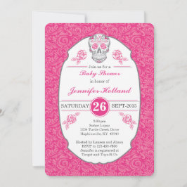 Extravagante Damask Skull Baby Dusche Einladung in