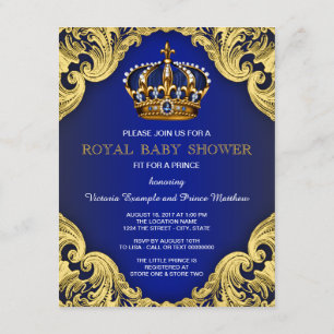 Extravagante Duschen-Einladungen Prinz-Baby Einladung