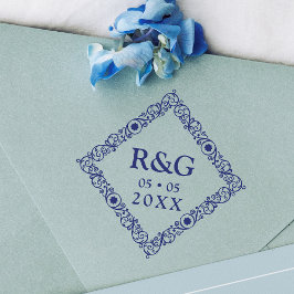 Extravagante Einfache Initialen Hochzeitsgeschenk Gummistempel