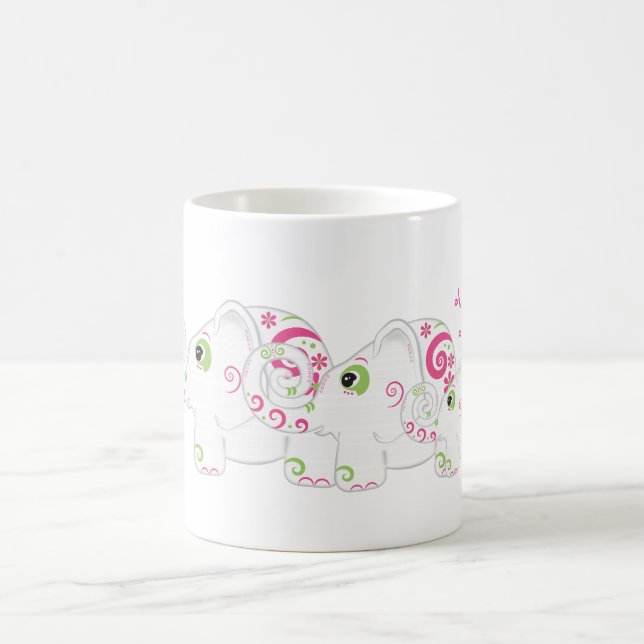 Extravagante Elefanten auf Parade - Persönliche Um Kaffeetasse (Mittel)