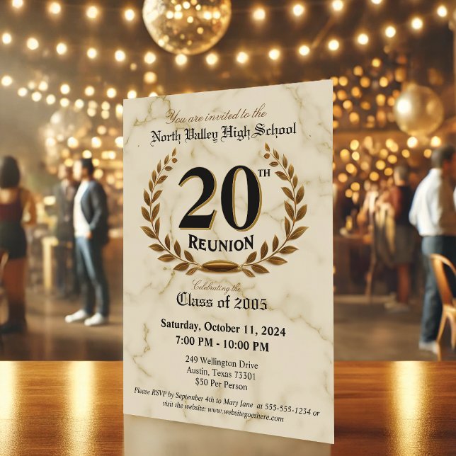 Extravagante Elegant 20. High School Wiedersehen C Einladung (Von Creator hochgeladen)