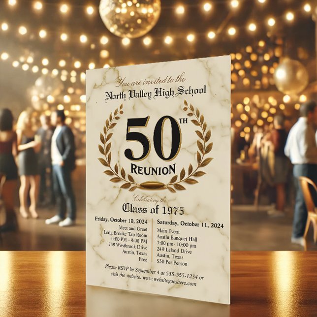 Extravagante Elegant 50. High School Wiedersehen - Einladung (Von Creator hochgeladen)