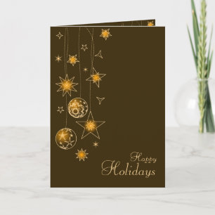 Extravagante elegante goldgelbe Weihnachtsdekorati Feiertagskarte