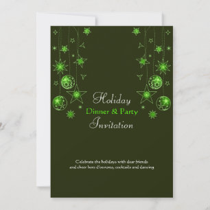 Extravagante Elegante Grüne Weihnachtsdekorationen Einladung