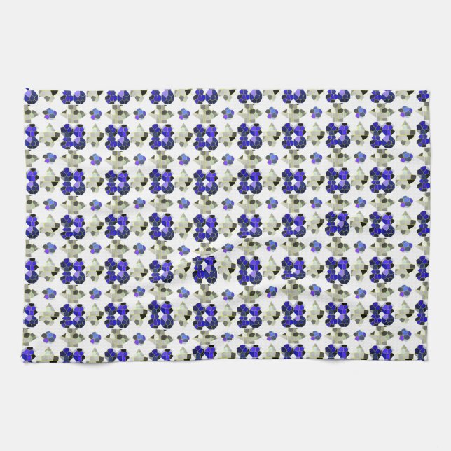 Extravagante Farbbilder, grau und blau Geschirrtuch (Horizontal)